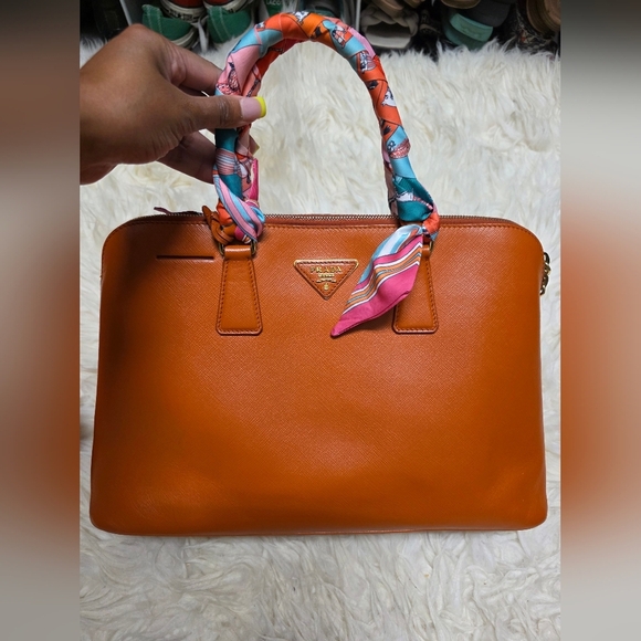 Prada Orange Leather Women's Hand Bag - Picture 13 of 16